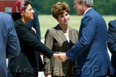 Greeting President Bush - 08-28-2003